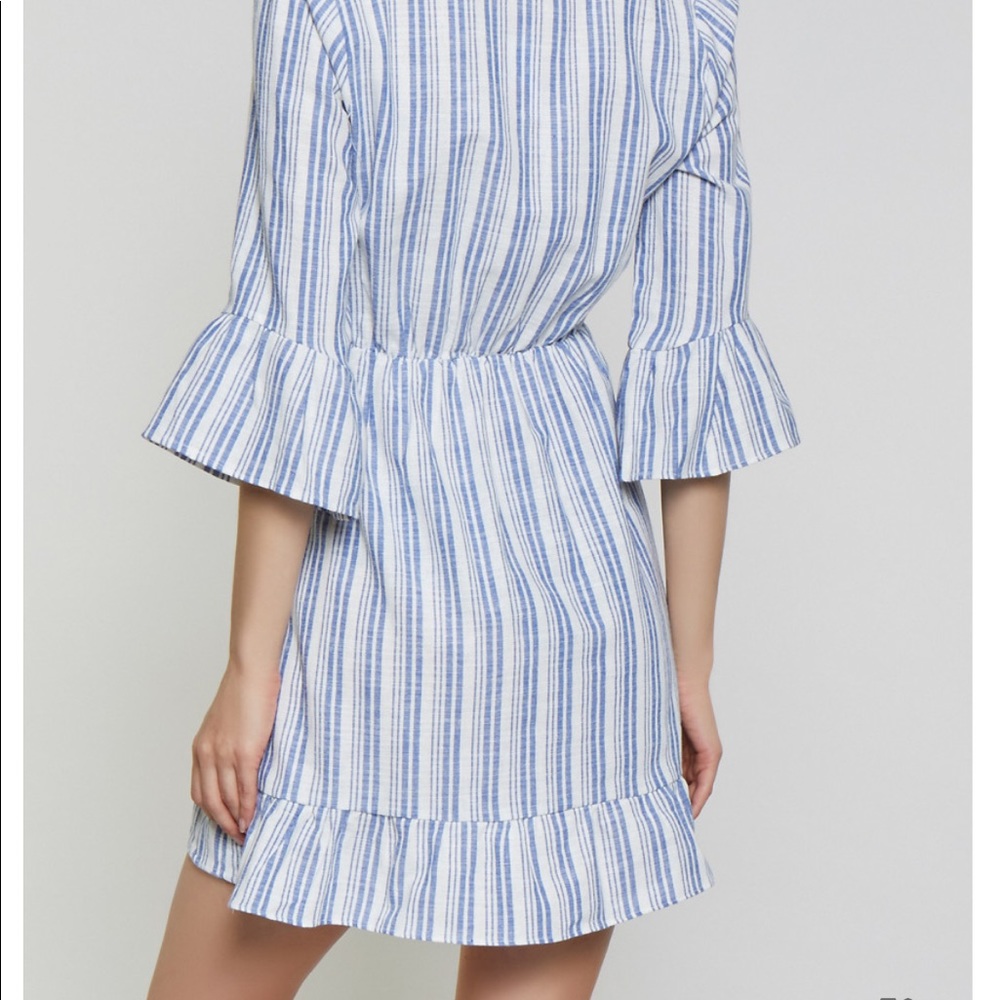 Linen Blend Faux-Wrap Dress - Picture 2 of 5